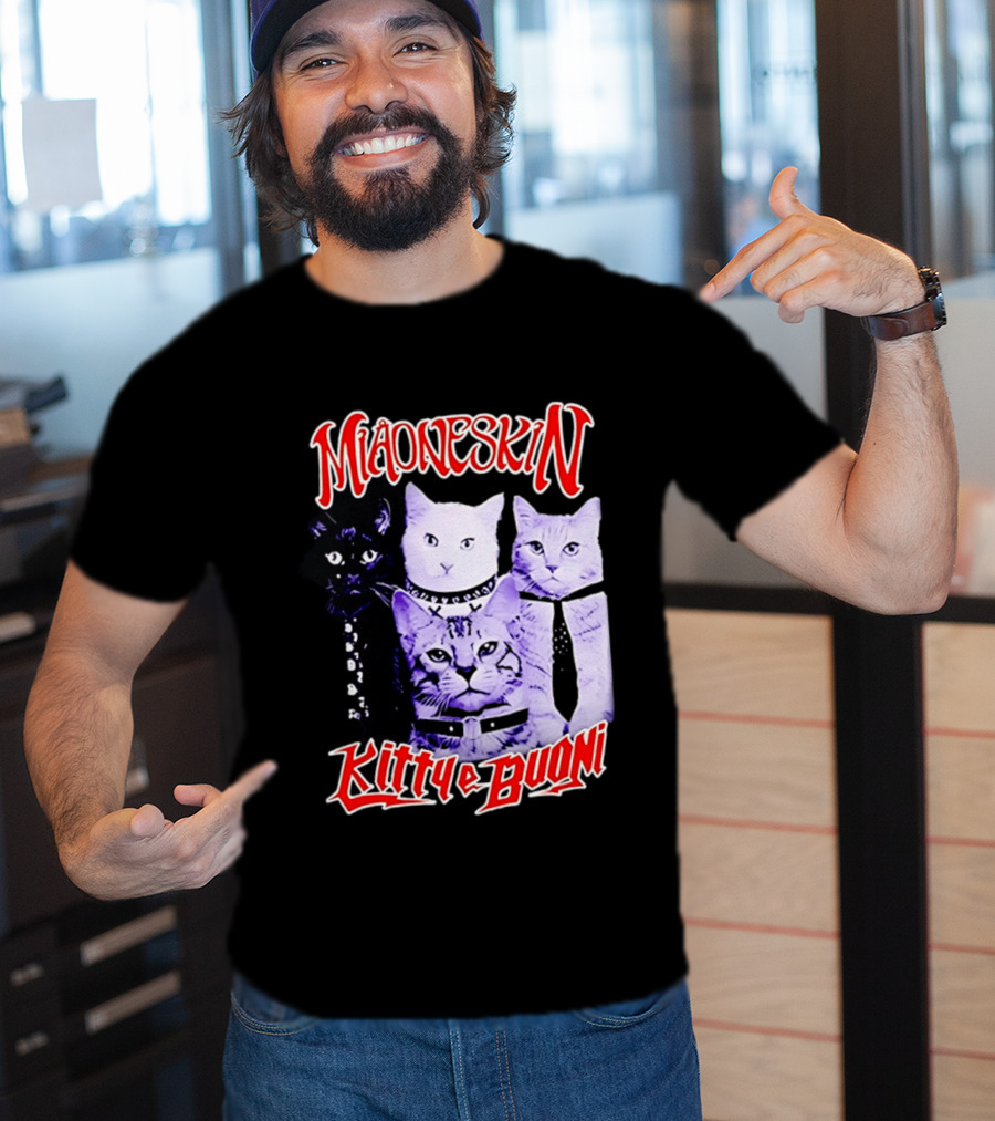 Miaoneskin Kitty E Buoni Maneskin Cats Band T-Shirt