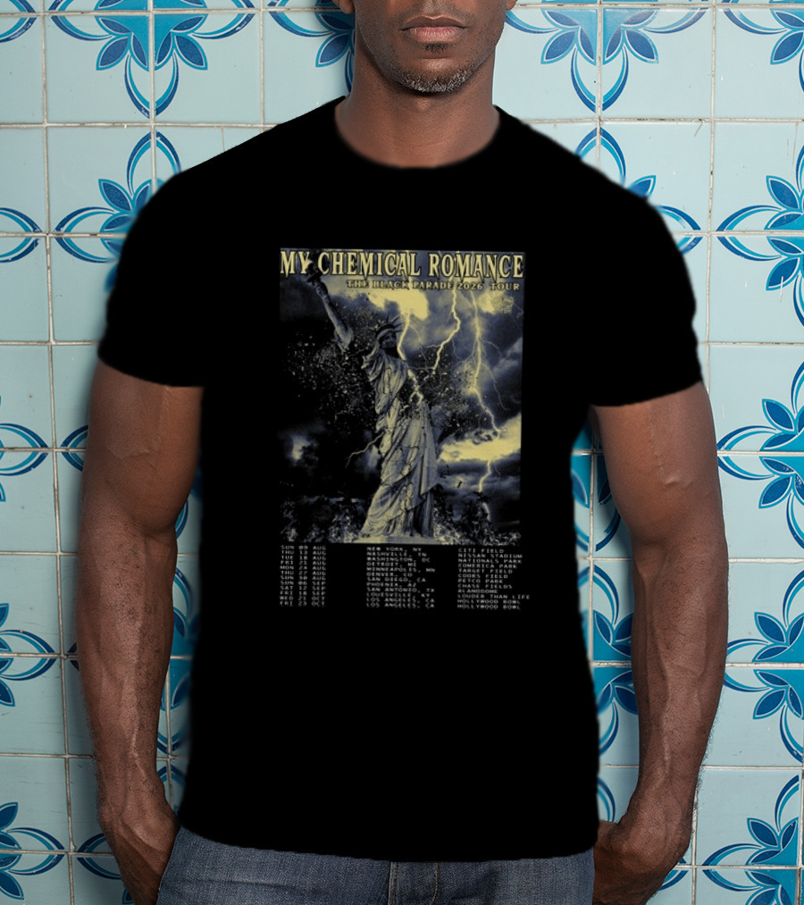My Chemical Romance The Black Parade 2026 Tour Statue Of Liberty Concert Dates T-Shirt