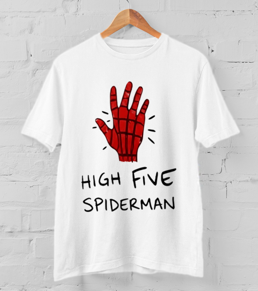 High Five Spiderman Marvel Superhero Comic Book T-Shirt