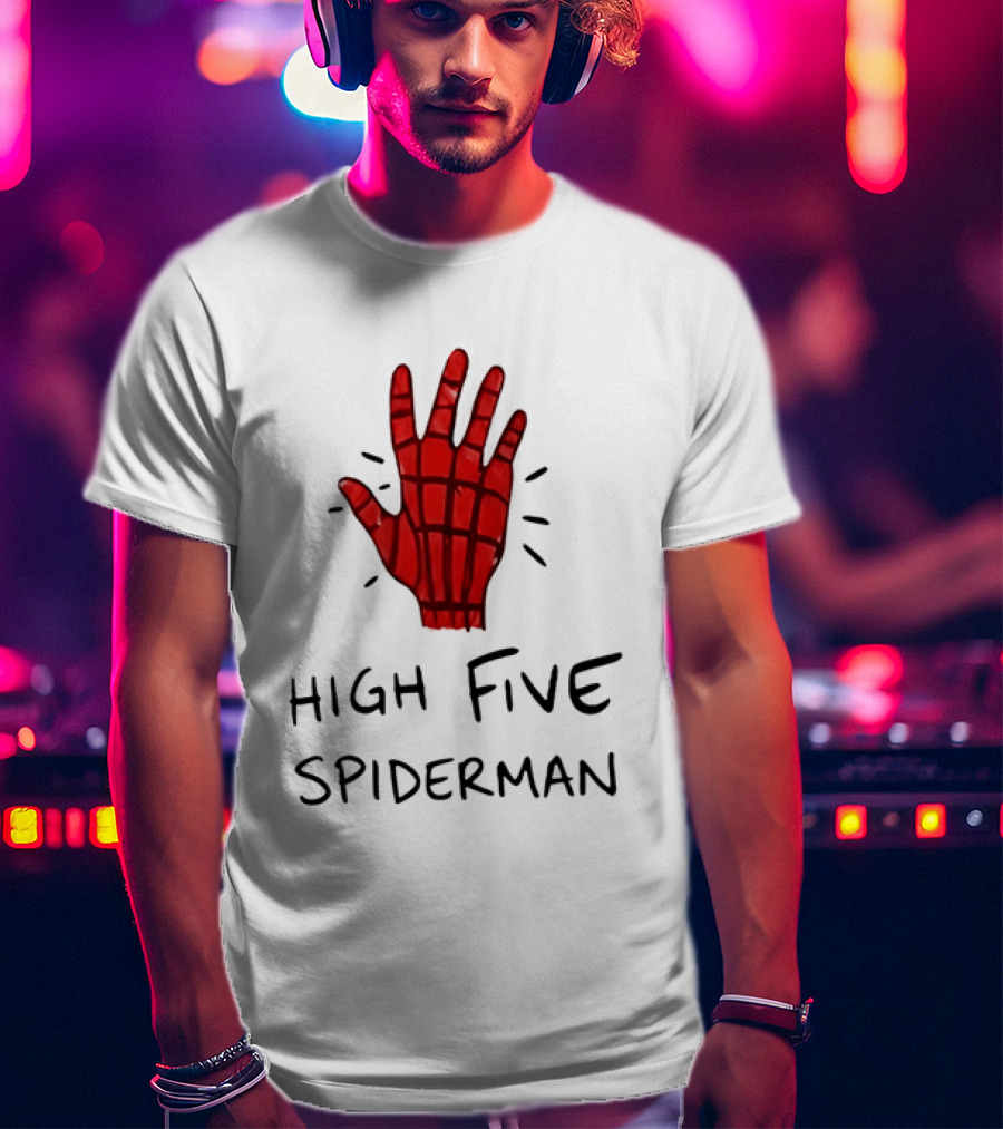 High Five Spiderman Marvel Superhero Comic Book T-Shirt