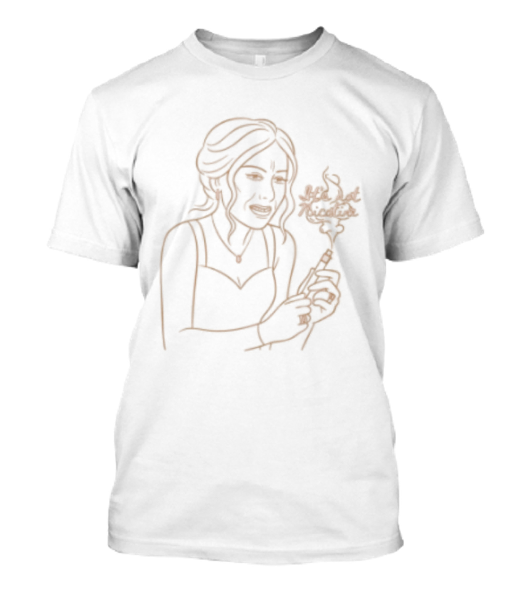 Mainfactor Store Jinkx Monsoon It's Not Nicotine Line Art Sketch T-Shirt