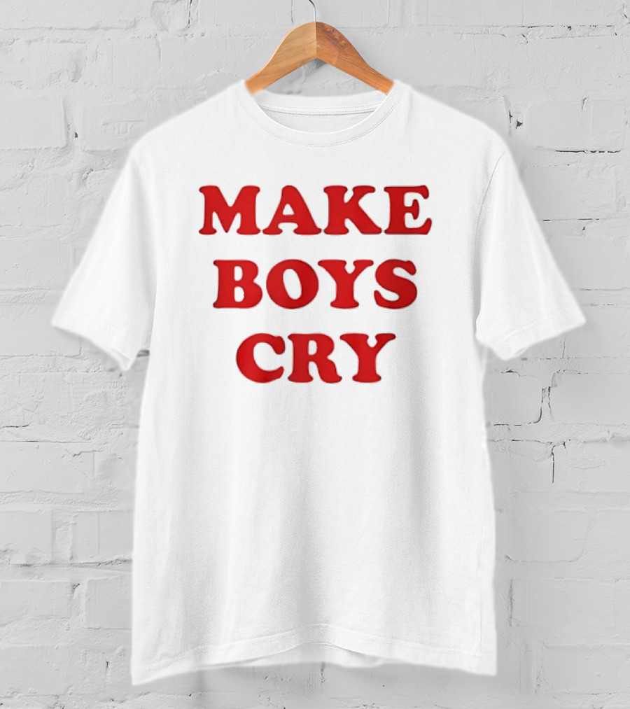 Make Boys Cry Aesthetic Y2K Trendy Red T-Shirt