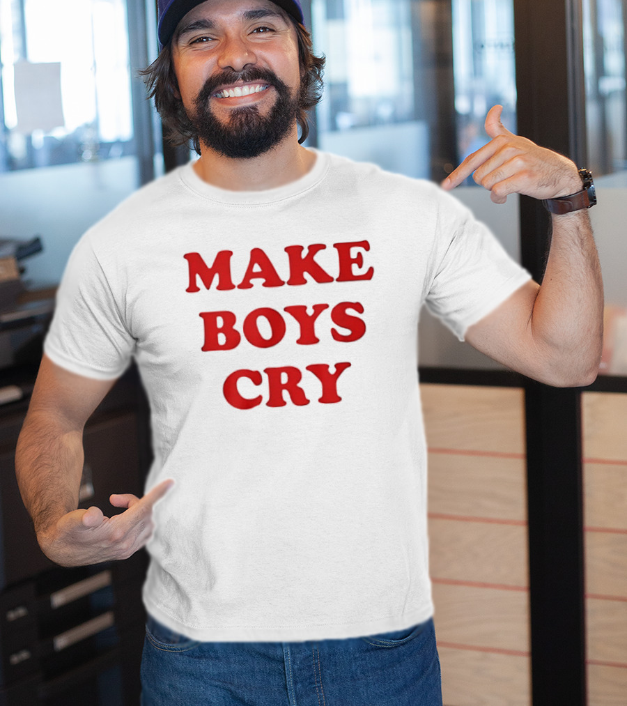 Make Boys Cry Aesthetic Y2K Trendy Red T-Shirt