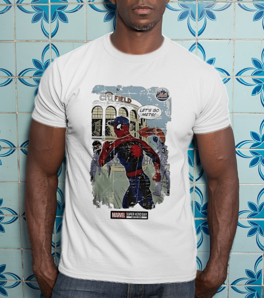 Citi Field Marvel Super Hero Day Spiderman Let's Go Mets 2026 T-Shirt
