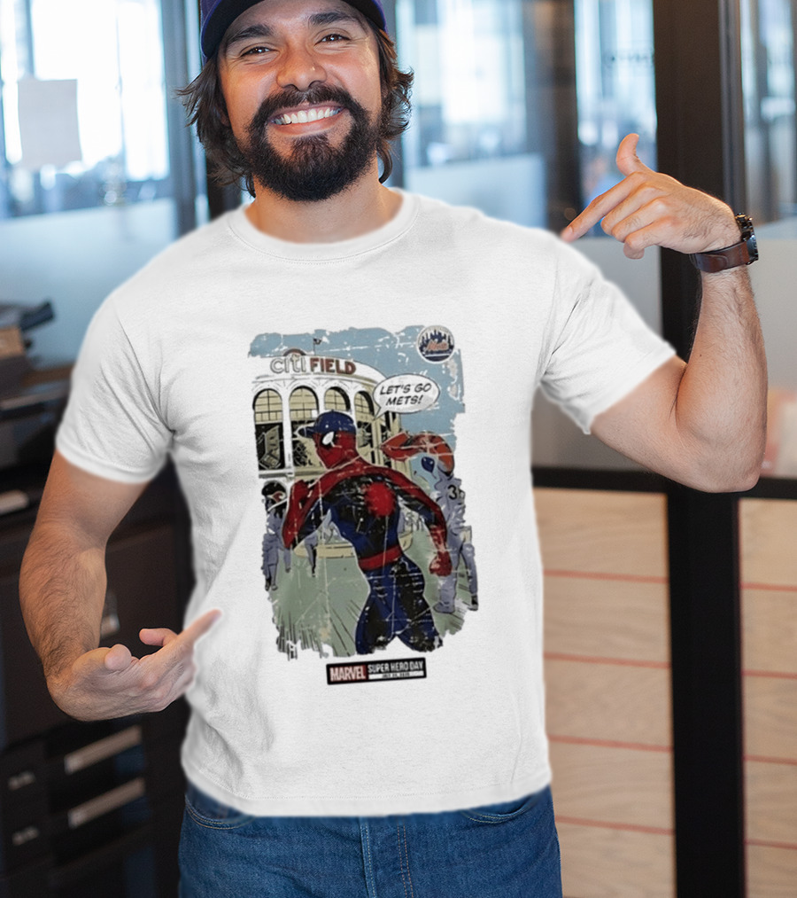 Citi Field Marvel Super Hero Day Spiderman Let's Go Mets 2026 T-Shirt