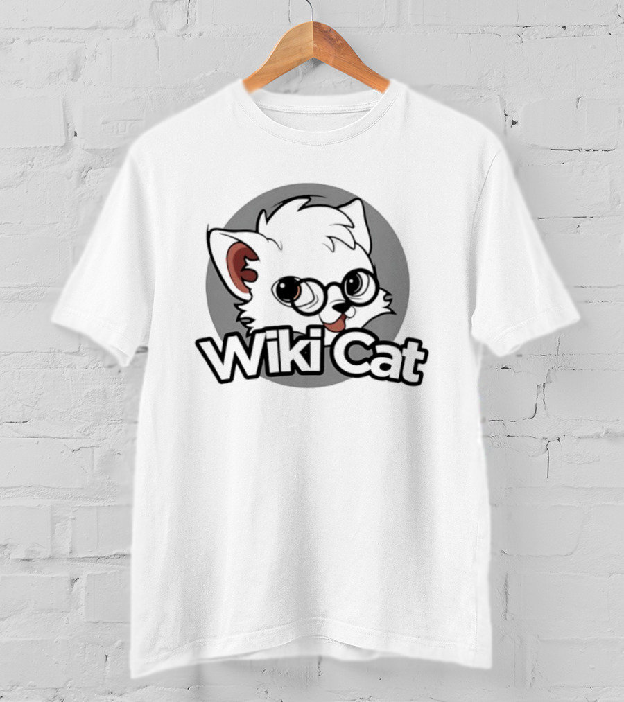 Wiki Cat Feline Character With Glasses T-Shirt