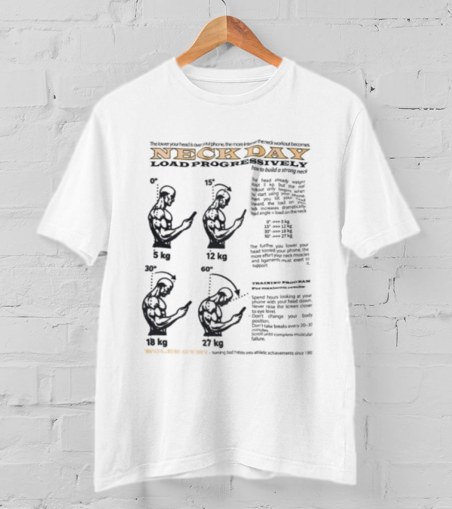 Wolee Store Neck Day Classic Gym Exercises T-Shirt