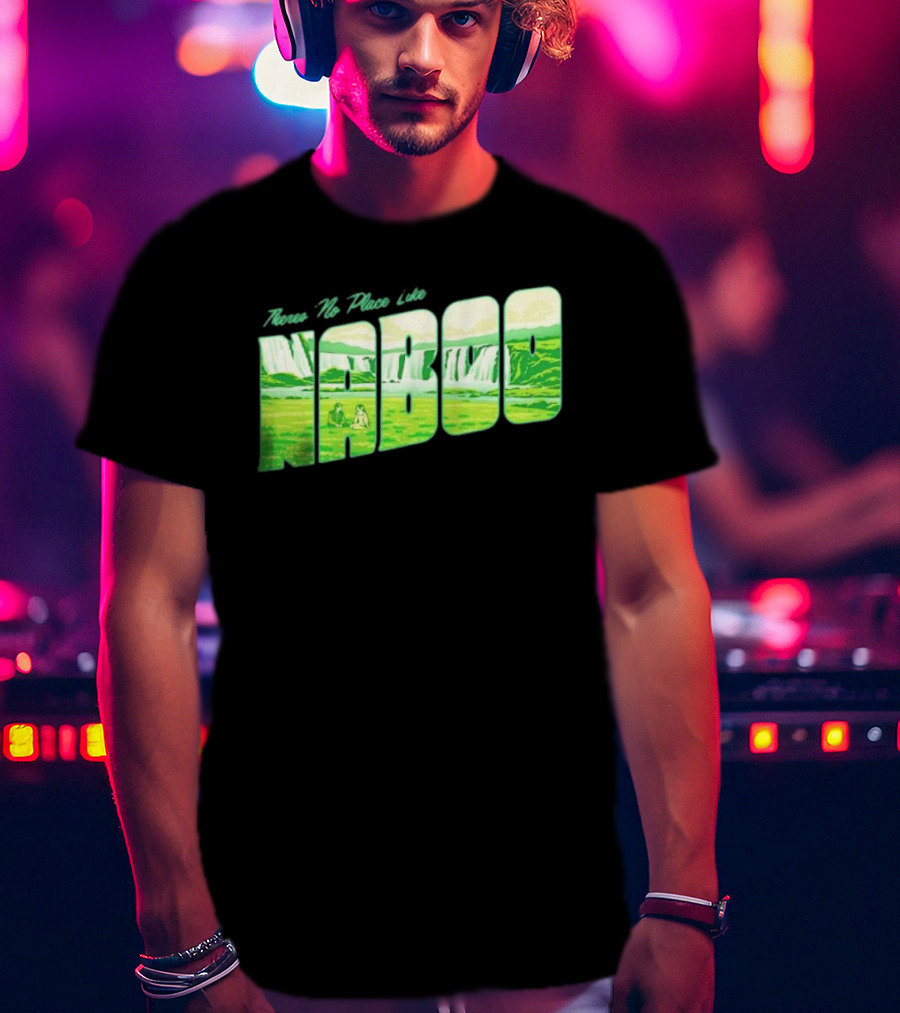 Anakin Skywalker Padme Amidala Star Wars There Is No Place Like Naboo Scenic Waterfalls T-Shirt