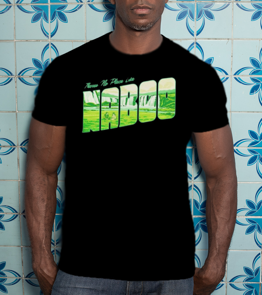 Anakin Skywalker Padme Amidala Star Wars There Is No Place Like Naboo Scenic Waterfalls T-Shirt