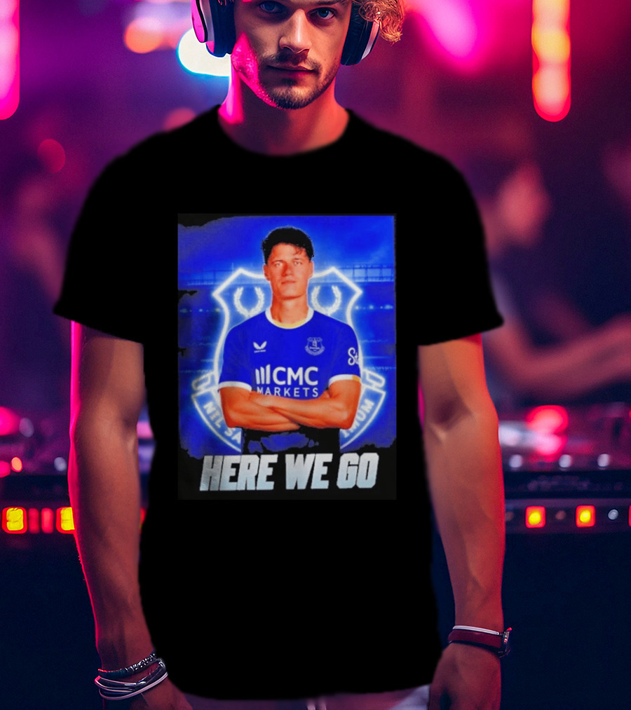 Christian Norgaard Everton Transfer Announcement Here We Go T-Shirt