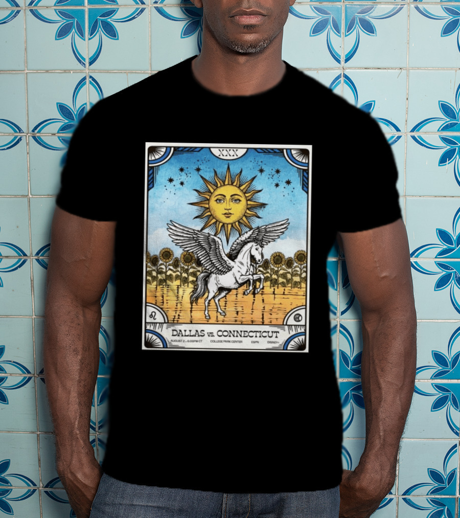 Dallas Vs Connecticut August 2 6pm CT College Park Center ESPN Disney Sunflower Pegasus Sun T-Shirt