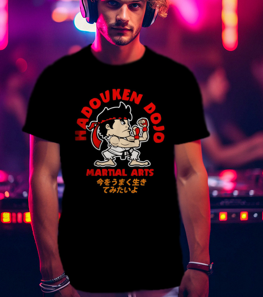 Hadouken Dojo Martial Arts Ryu Character Gaming Japanese T-Shirt