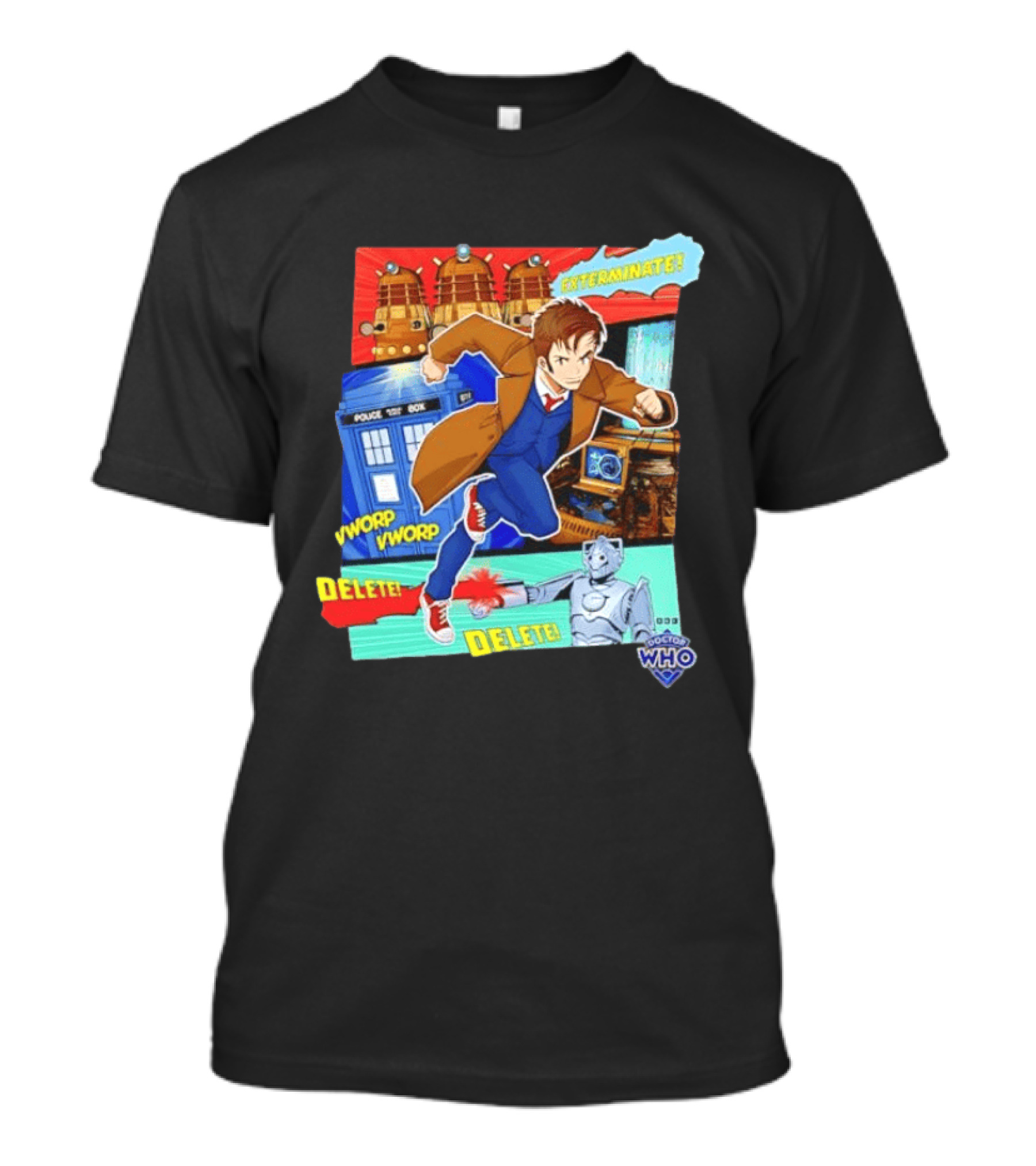 Tenth Doctor Exterminate Daleks Cybermen Delete Vworp Vworp Doctor Who T-Shirt