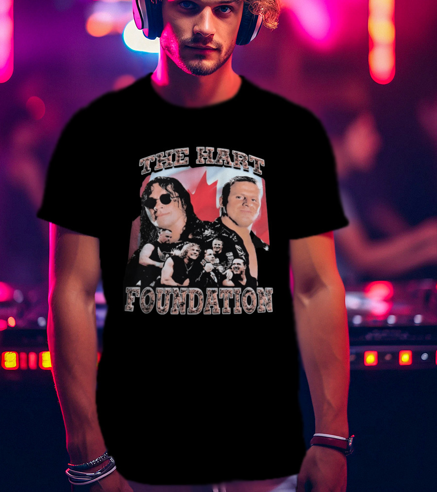 The Hart Foundation 1997 Wrestling Team Canada Flag T-Shirt