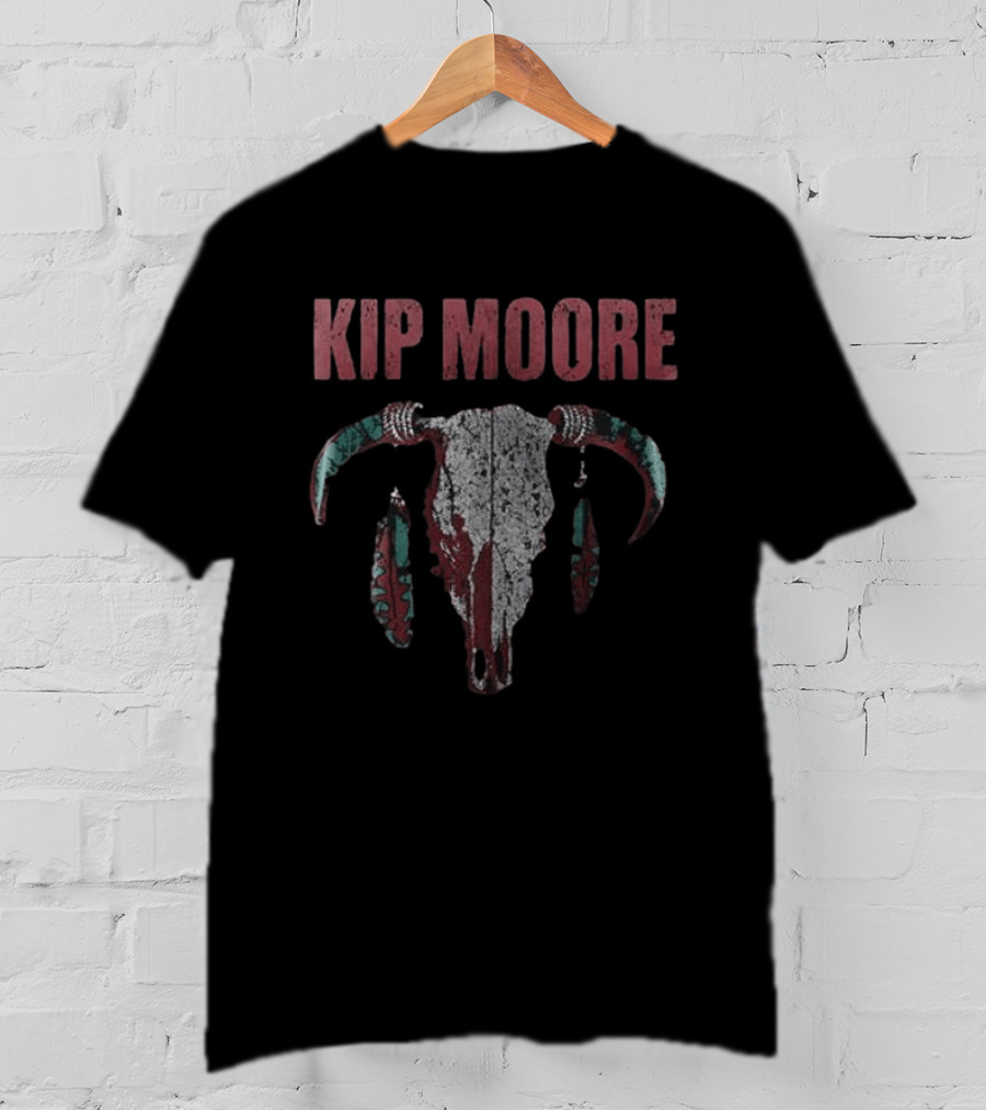 Kip Moore Rustic Bull Skull Tour Merch T-Shirt