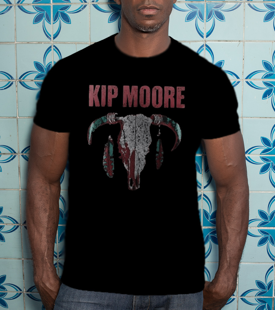 Kip Moore Rustic Bull Skull Tour Merch T-Shirt