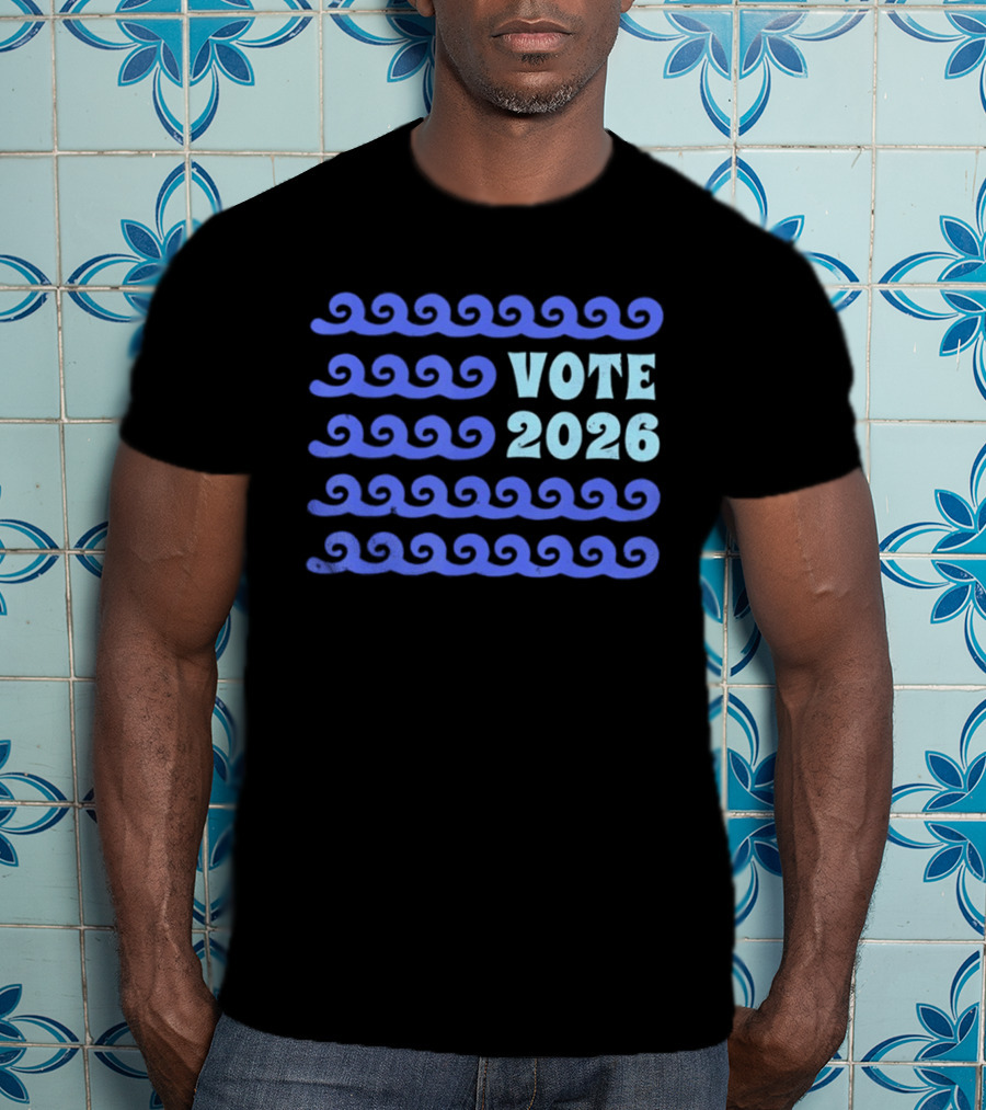 Vote 2026 Distressed Blue Wave Political Election T-Shirt