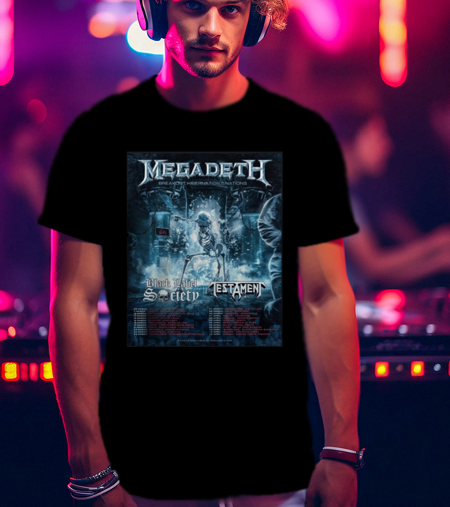 Megadeth Breakout Hibernation Nations Tour Black Label Society Testament T-Shirt