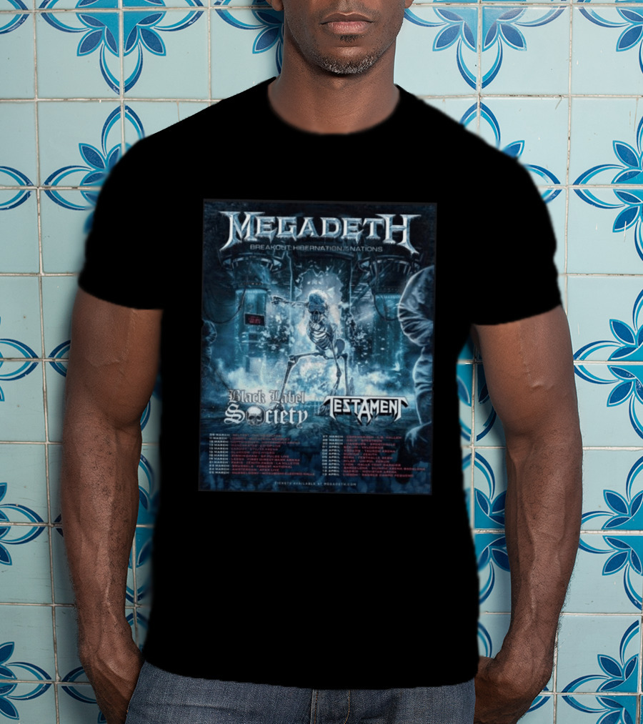Megadeth Breakout Hibernation Nations Tour Black Label Society Testament T-Shirt