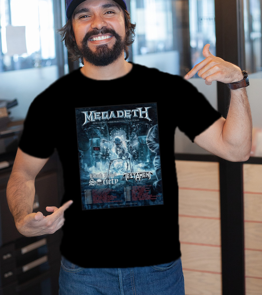 Megadeth Breakout Hibernation Nations Tour Black Label Society Testament T-Shirt