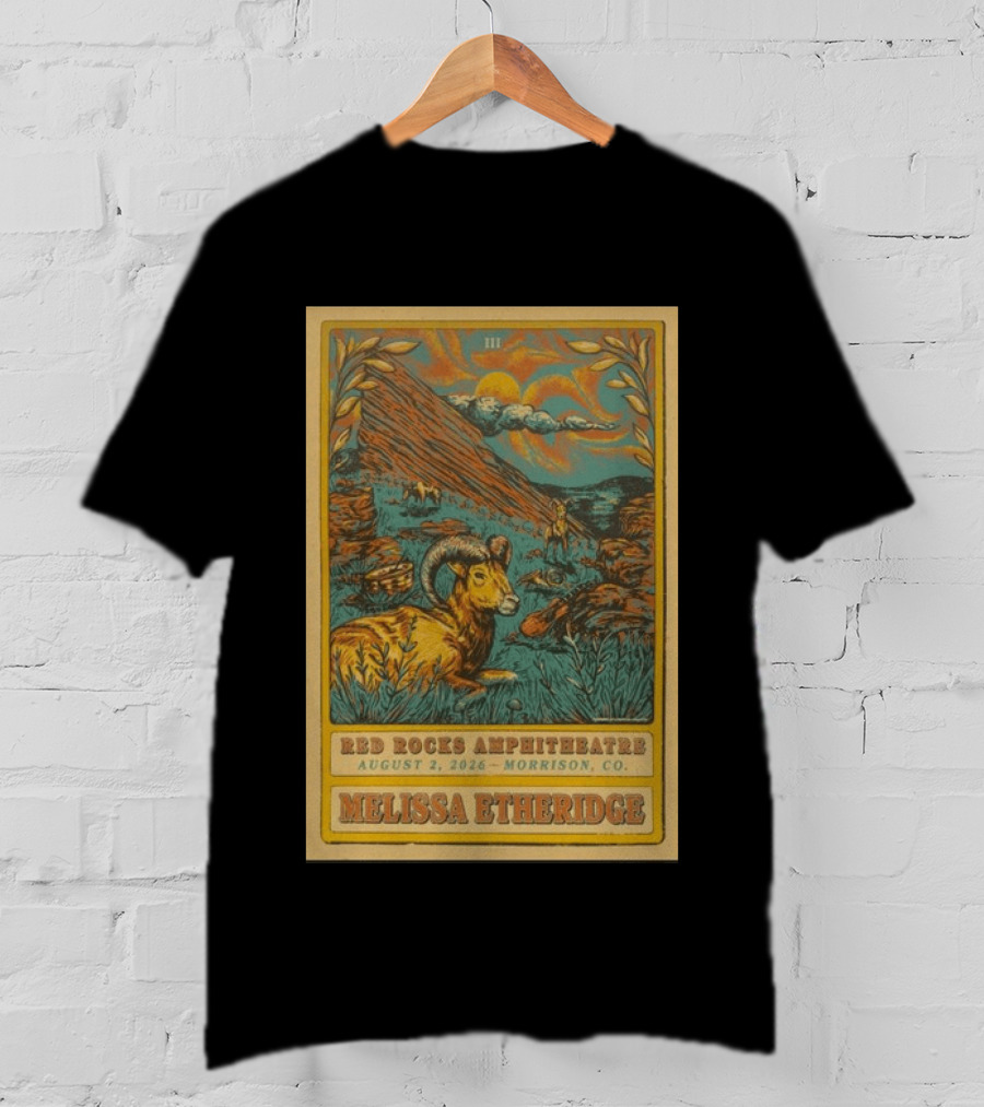 Melissa Etheridge Red Rocks Amphitheatre Morrison CO August 2 2026 T-Shirt