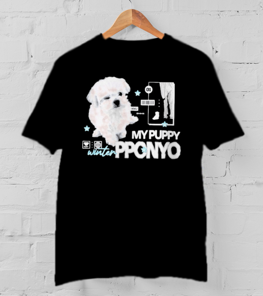 Winter Aespa My Puppy Pponyo KMJ Cute Dog T-Shirt