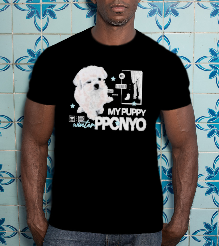 Winter Aespa My Puppy Pponyo KMJ Cute Dog T-Shirt