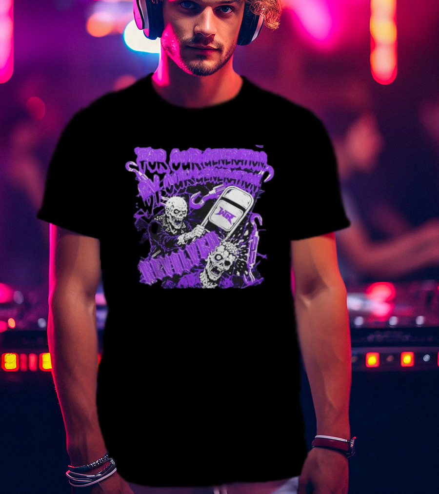 Wrestling Revolver For Our Generation Skeletons Purple T-Shirt
