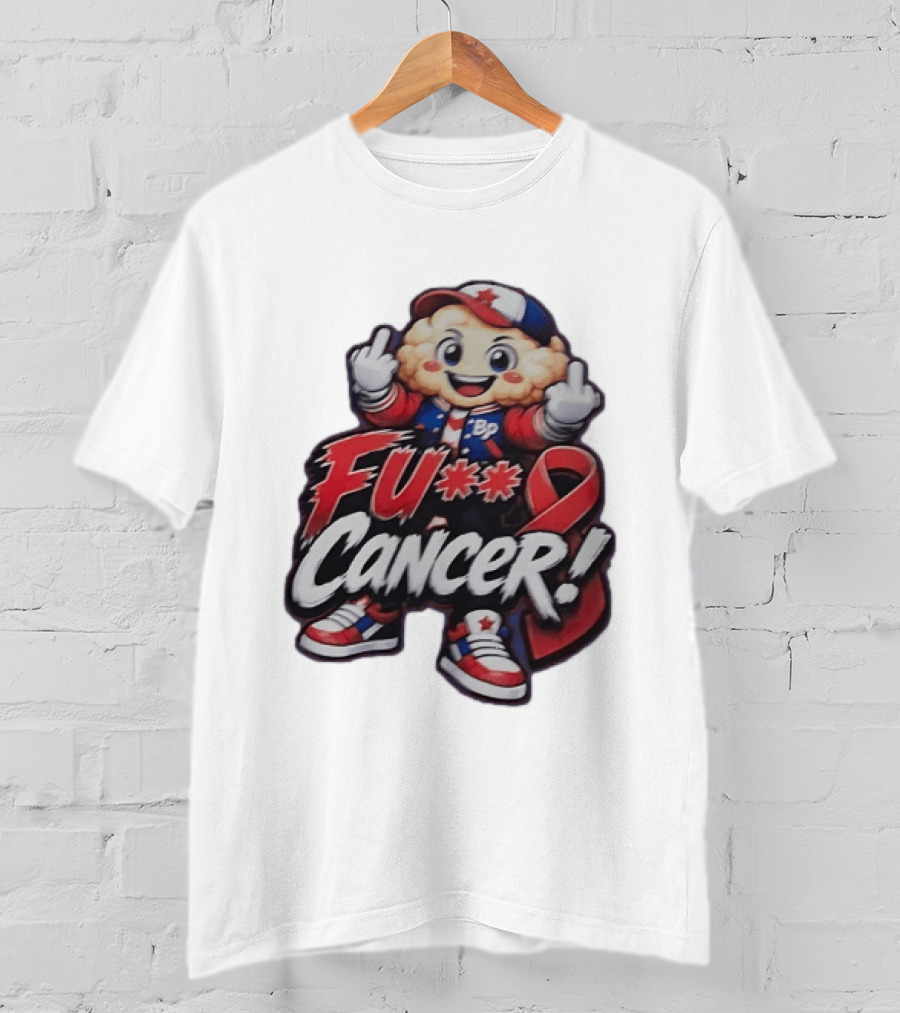 Fu Cancer BP Kid With Awareness Ribbon Support T-Shirt