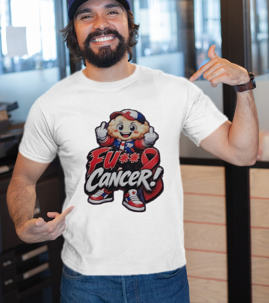 Fu Cancer BP Kid With Awareness Ribbon Support T-Shirt