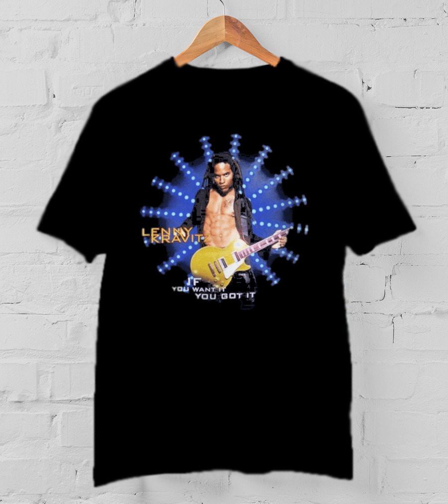 Lenny Kravitz 1993 If You Want It You Got It Yellow Guitar T-Shirt
