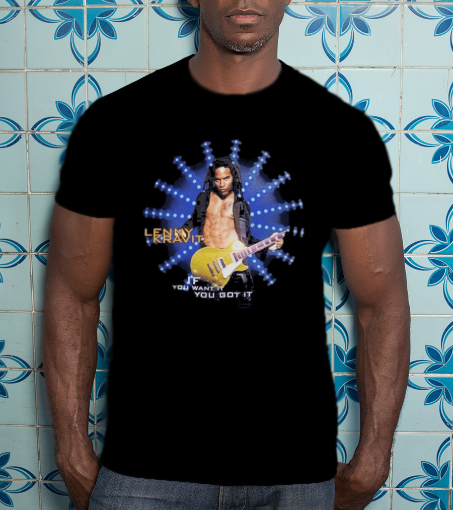Lenny Kravitz 1993 If You Want It You Got It Yellow Guitar T-Shirt
