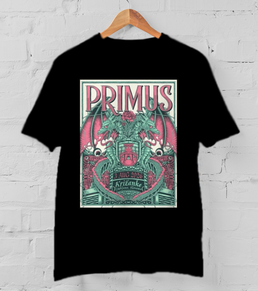 PRIMUS 3 Aug 2026 Križanke Ljubljana Slovenia Dragon T-Shirt