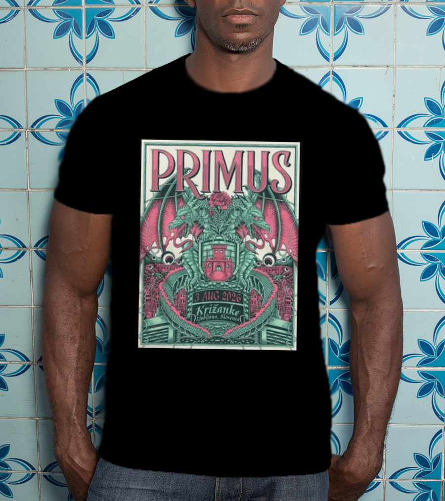 PRIMUS 3 Aug 2026 Križanke Ljubljana Slovenia Dragon T-Shirt