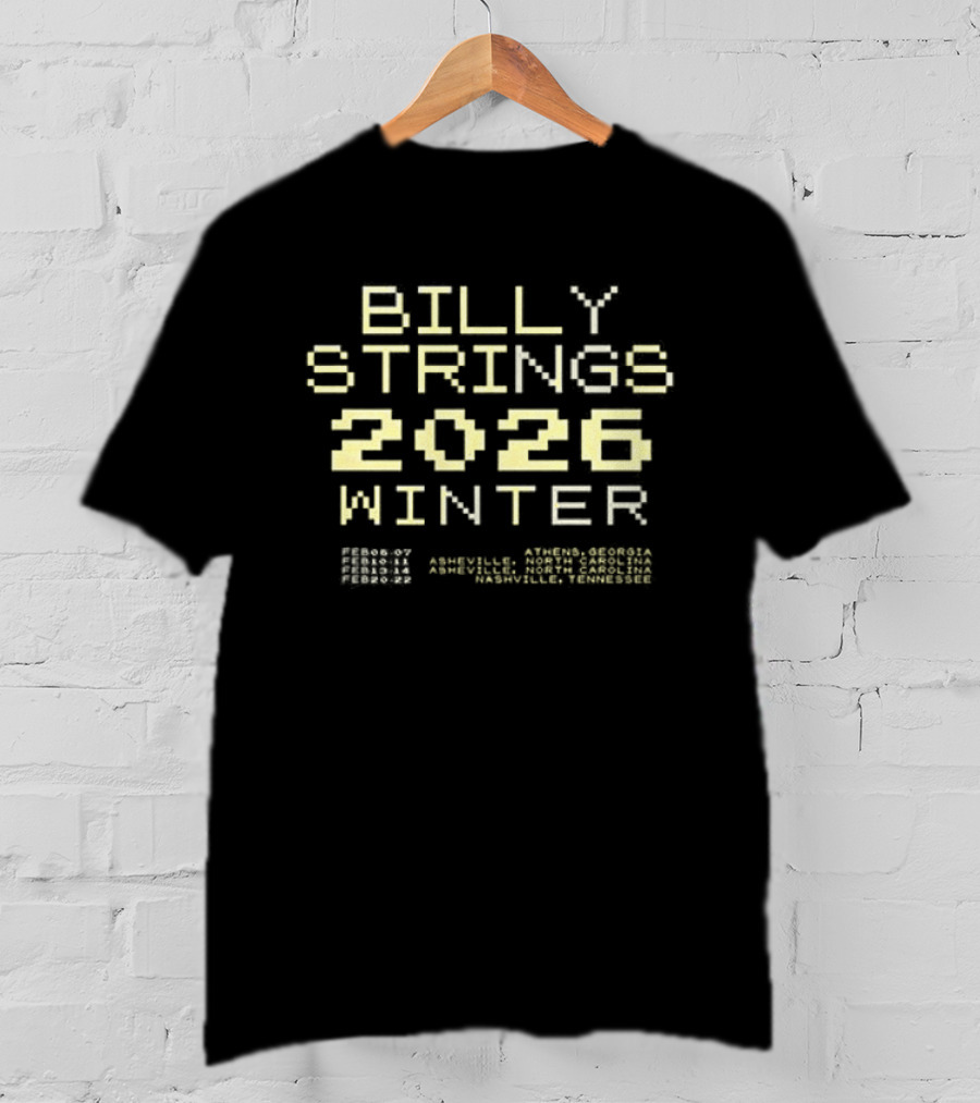 Billy Strings Winter 2026 Banjo Dates Schedule Pixel T-Shirt