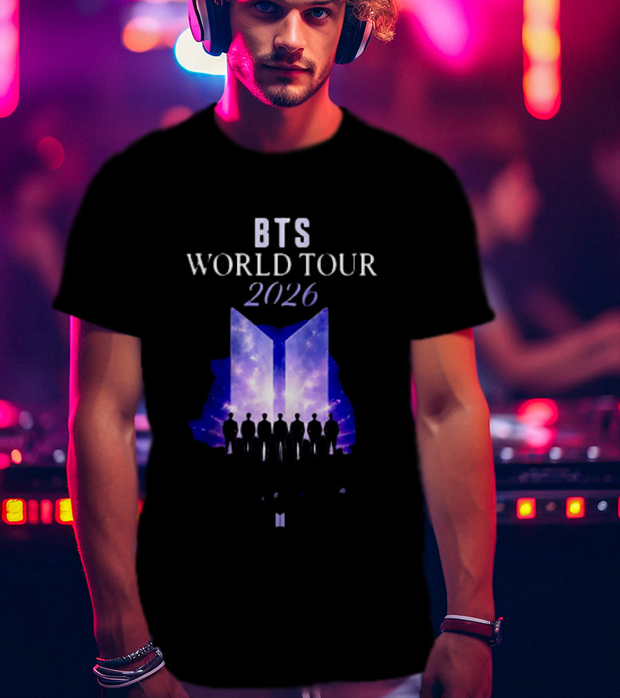 BTS World Tour 2026 Forever We Are Young Concert Silhouettes Galaxy T-Shirt