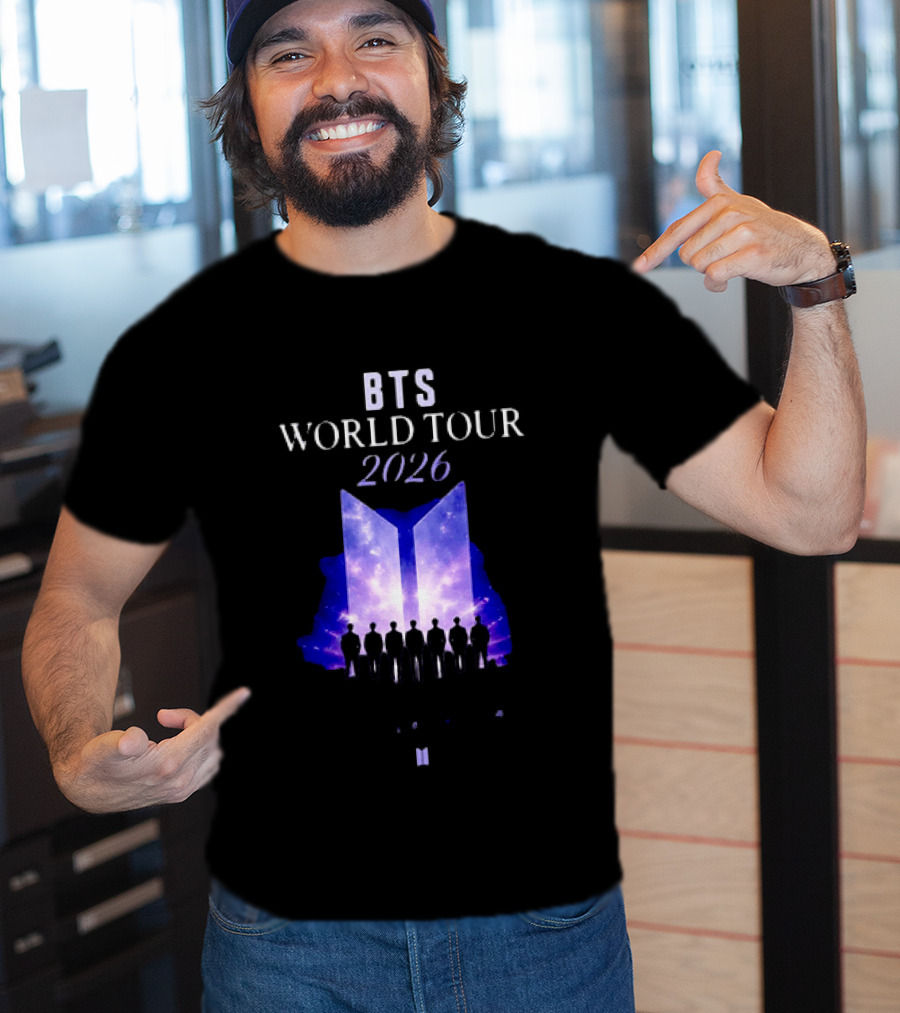 BTS World Tour 2026 Forever We Are Young Concert Silhouettes Galaxy T-Shirt