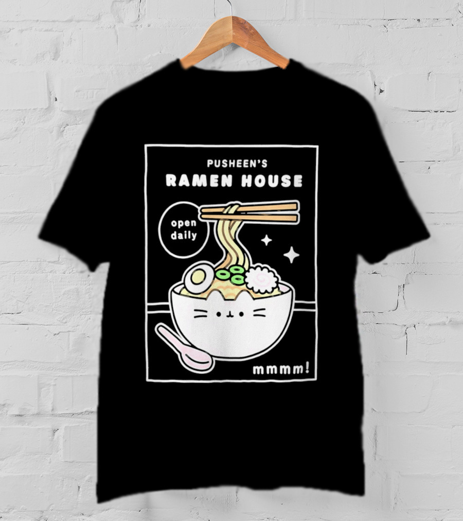 Pusheen's Ramen House Open Daily Noodles Kawaii Mmmm T-Shirt