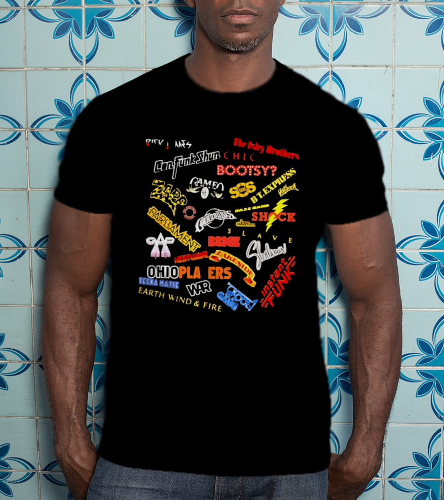 Funk Soul Music Legends R And B Bands Parliament Earth Wind Fire Bootsy Collins Isley Brothers T-Shirt