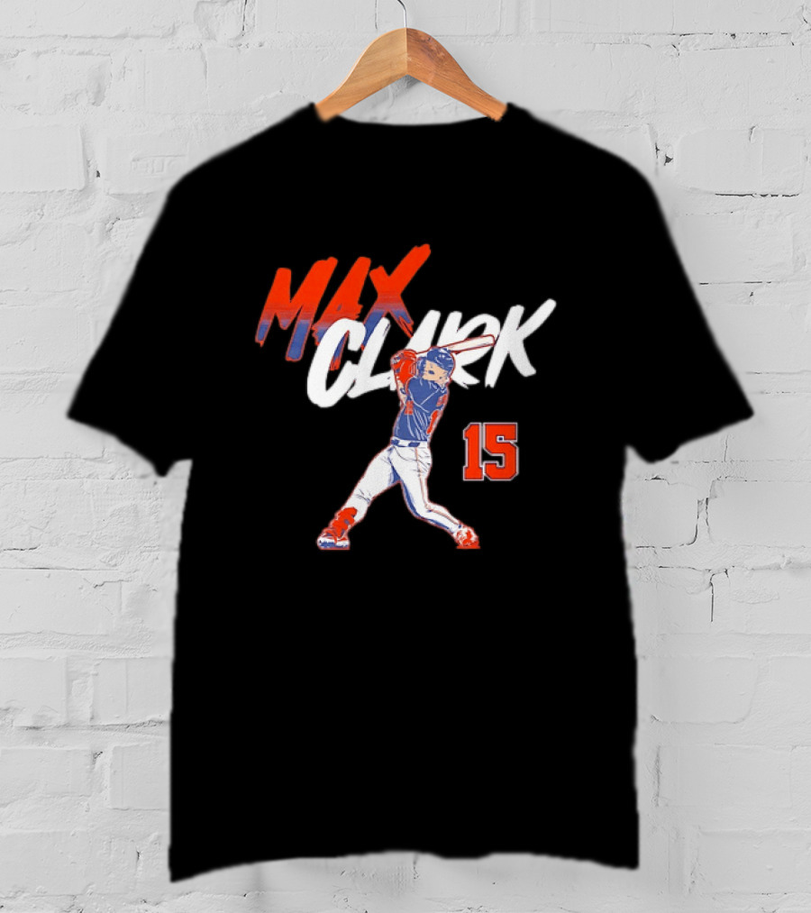 Max Clark Detroit Tigers 15 Baseball Player Hitting Action T-Shirt