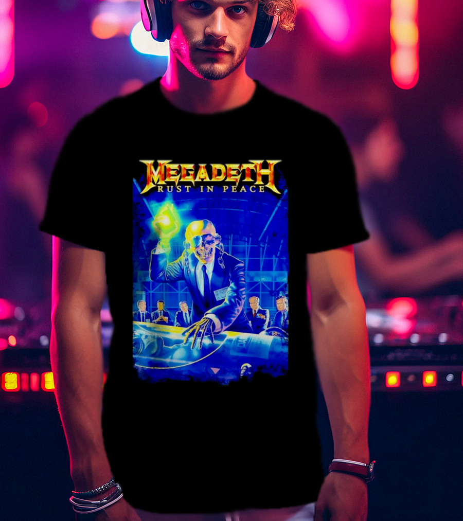 Megadeth Rust In Peace Vic Rattlehead Thrash Metal Classic Album T-Shirt