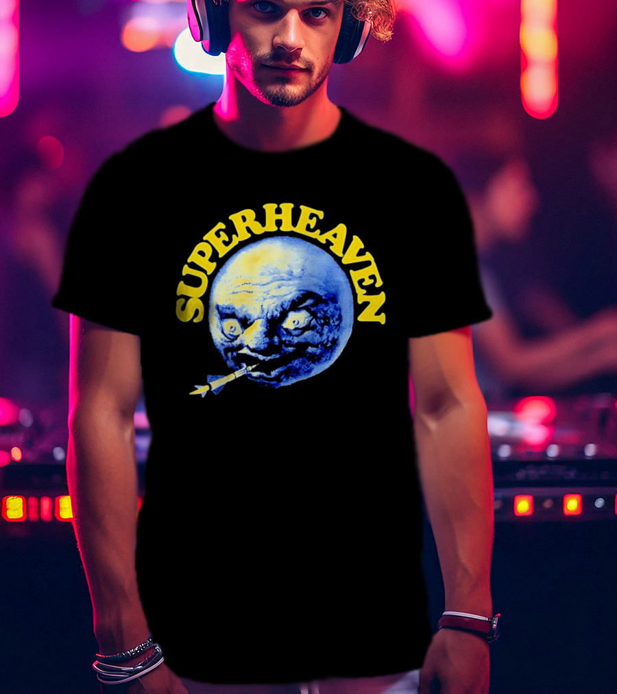 Superheaven Moon Rocket Alternative Rock Moon Face T-Shirt