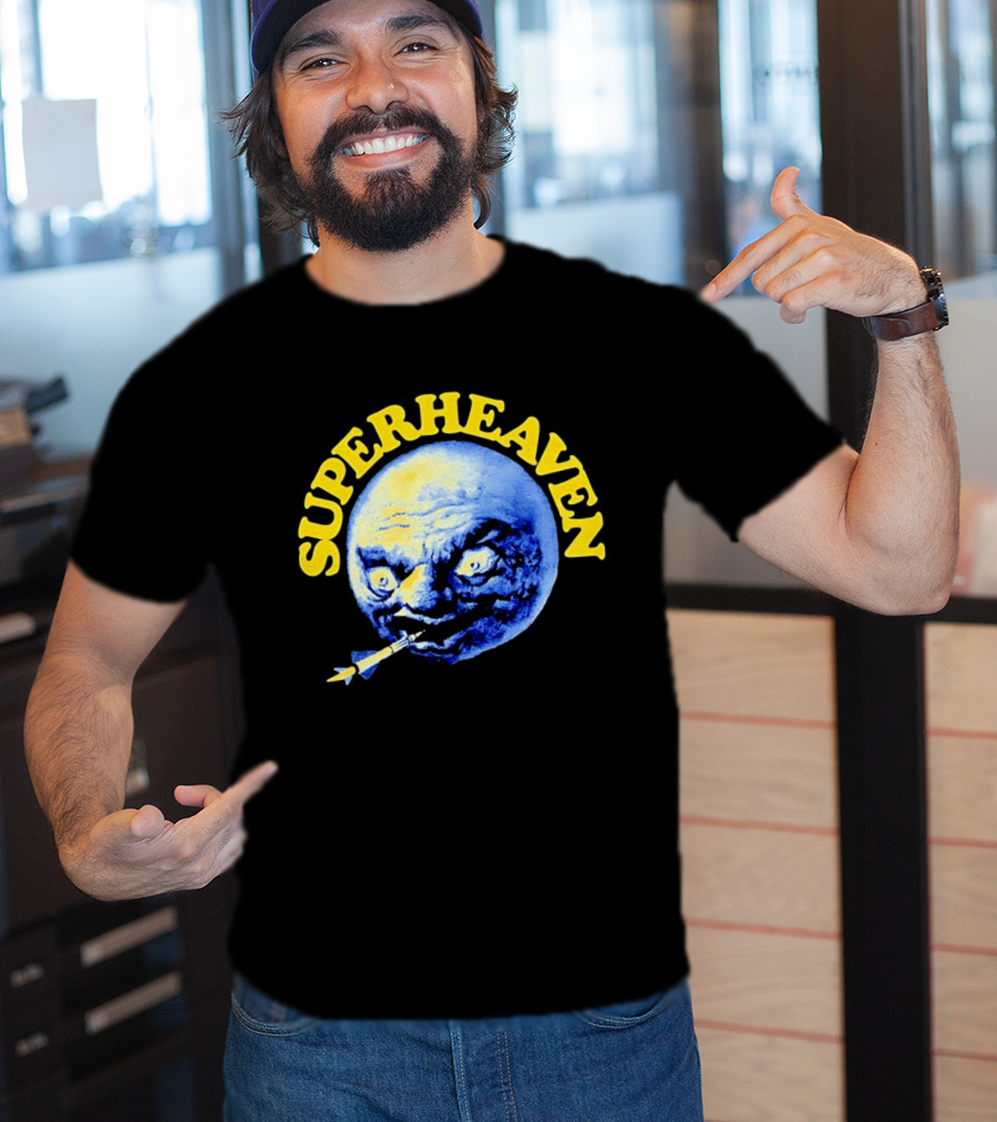 Superheaven Moon Rocket Alternative Rock Moon Face T-Shirt