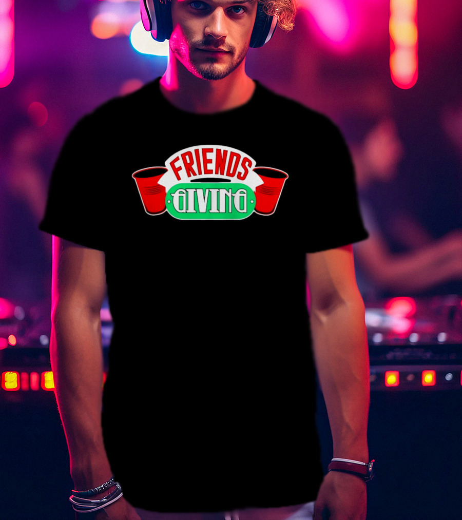 Friends Giving Red Solo Cup Party Thanksgiving Celebration T-Shirt