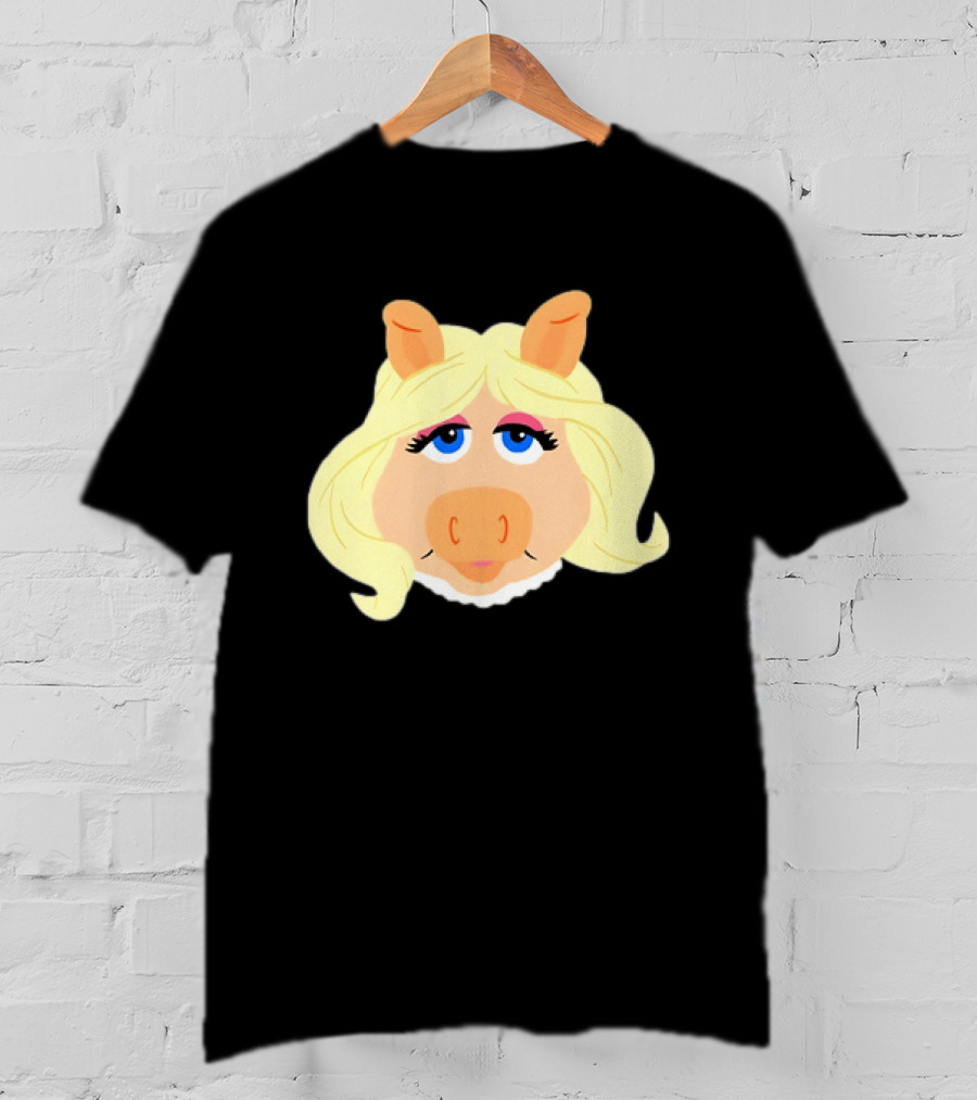 Miss Piggy Iconic Jim Henson's Muppets Character Blonde Hair Blue Eyes T-Shirt