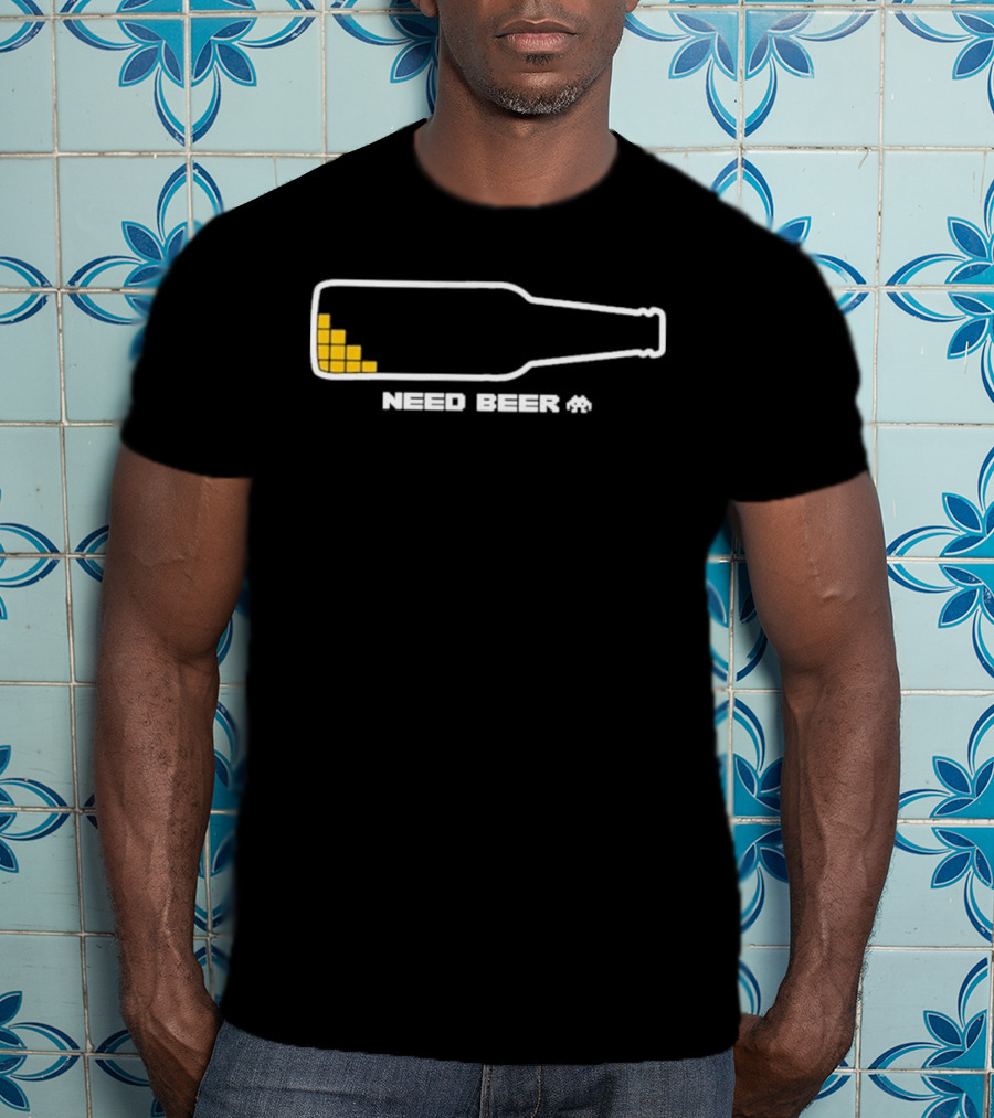 Need Beer Bottle Pixel T-Shirt