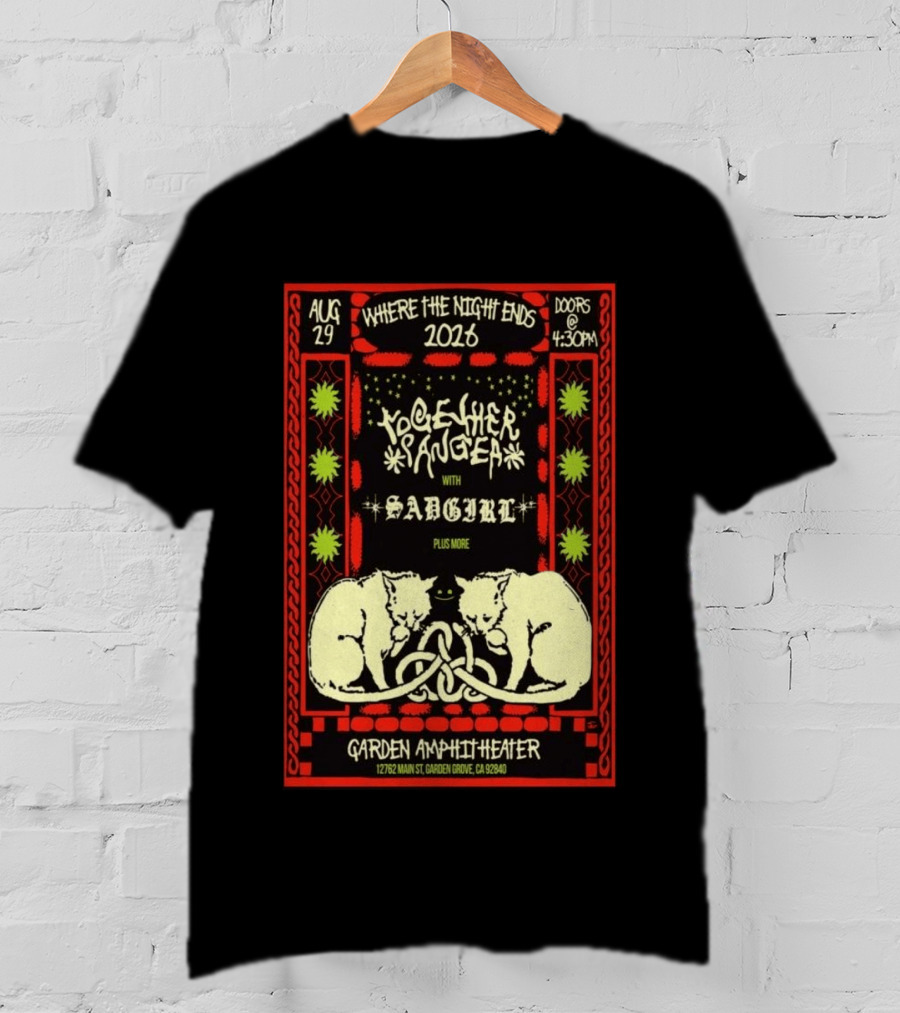 Together Sanguis Garden Amphitheater Concert August 29 2026 Featuring Sadgirl Where The Night Ends T-Shirt