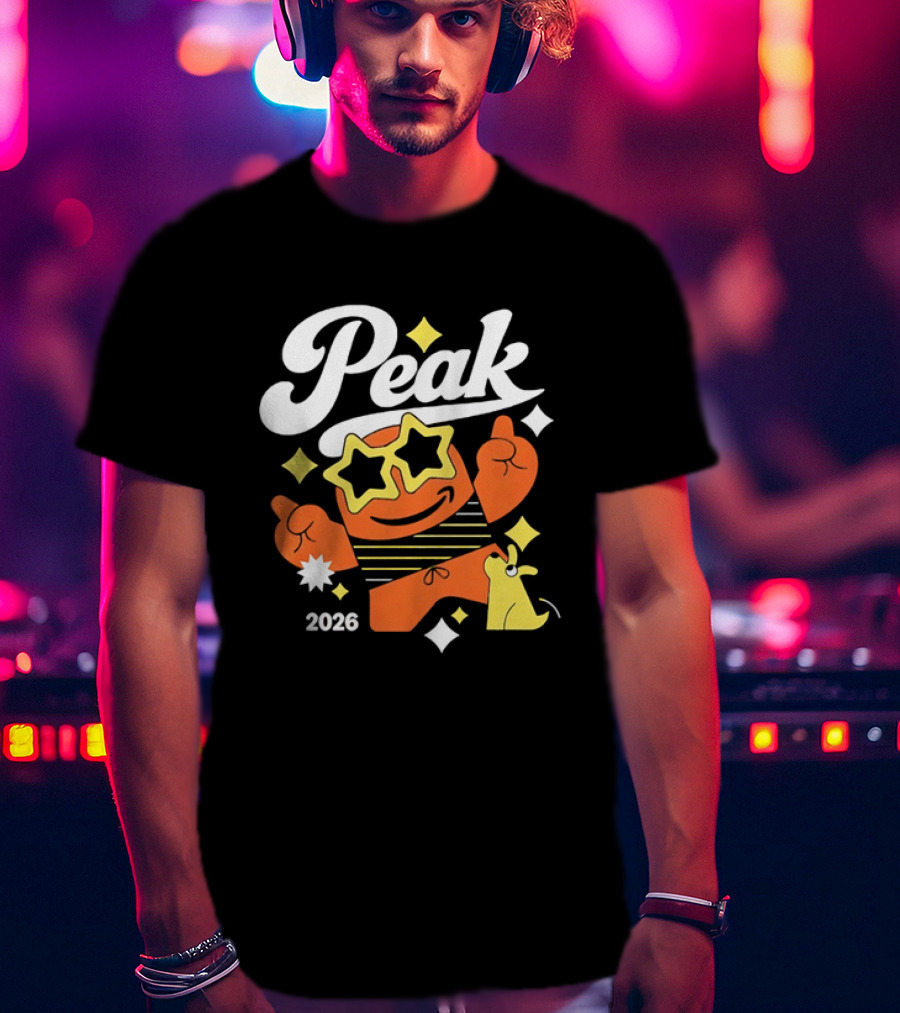 Peak 2026 Star Sunglasses Cartoon T-Shirt