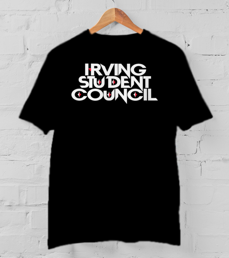 Irving Student Council Text With Red Diamond Accents T-Shirt