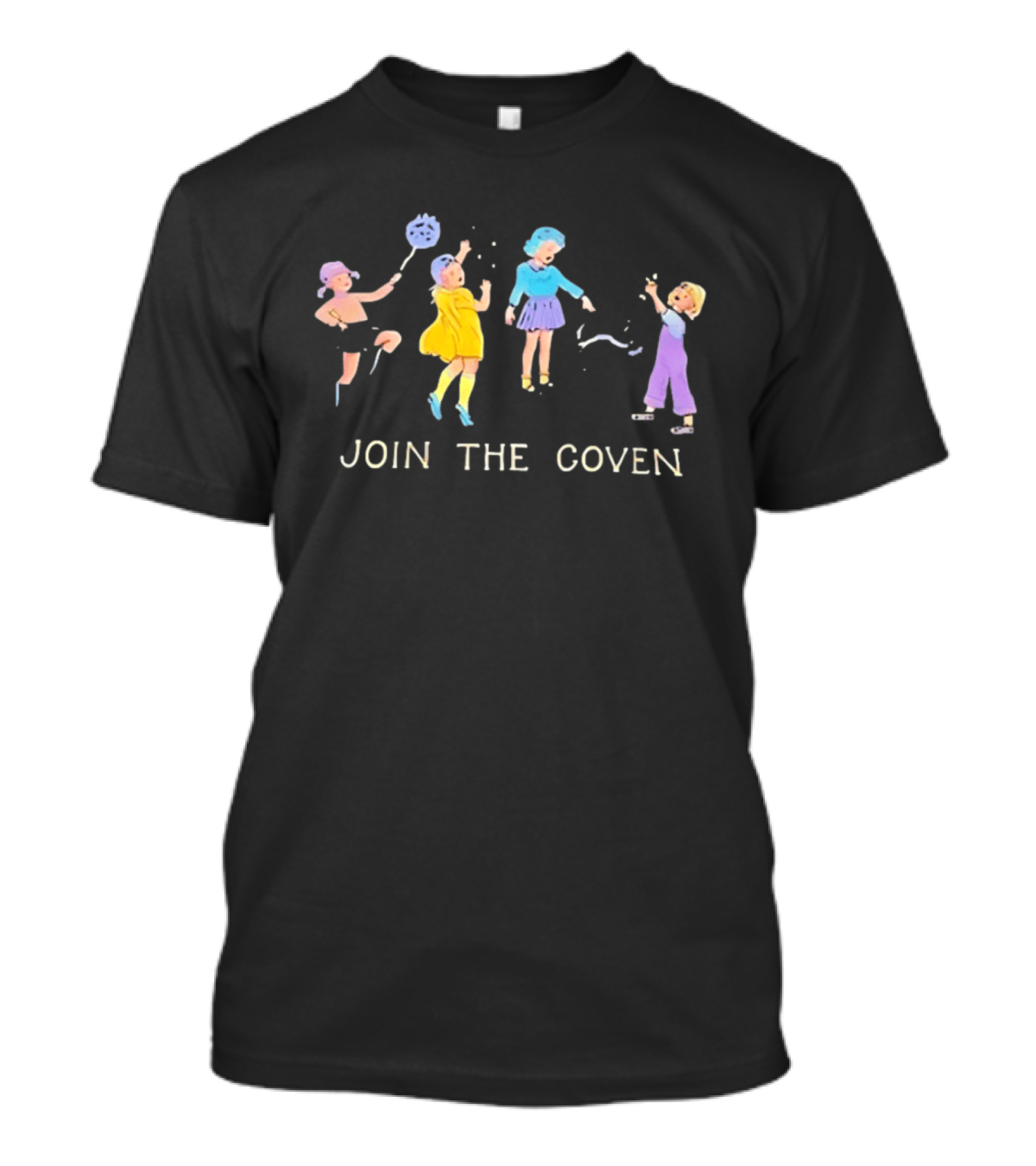 Join The Coven Witchcraft Magic Witches Kids Playful Scene T-Shirt